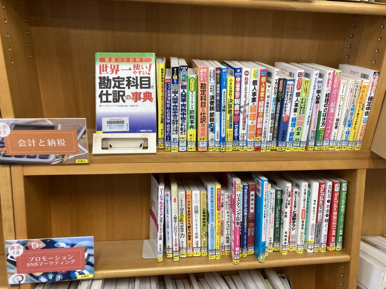 角筈図書館起業コーナーの2枚目の画像